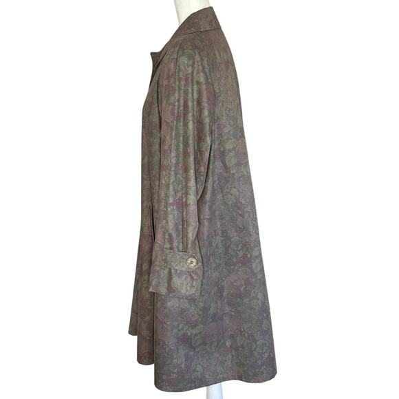 VTG London Fog Raincoat Women's 10 Dusty Floral Print Trench Coat Classic 80's - Picture 3 of 14